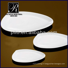 2014 nouveau produit hôtel &amp; restaurant plaqué plats blanc en forme de plaques en céramique PT1727